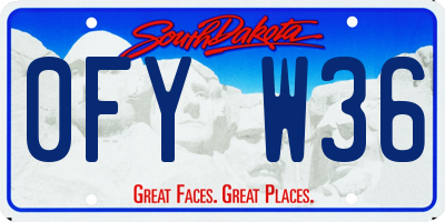 SD license plate 0FYW36