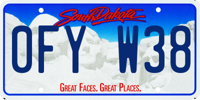 SD license plate 0FYW38