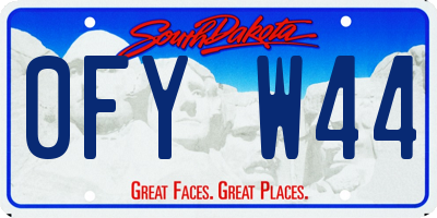 SD license plate 0FYW44