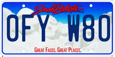 SD license plate 0FYW80