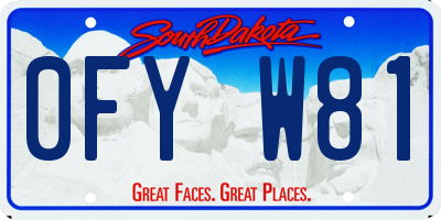 SD license plate 0FYW81