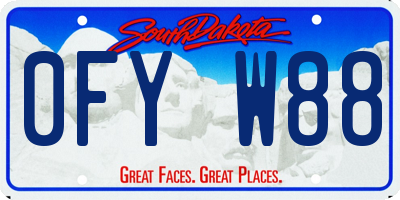 SD license plate 0FYW88
