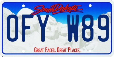 SD license plate 0FYW89