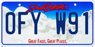 SD license plate 0FYW91