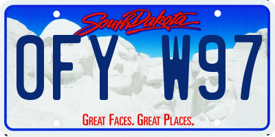 SD license plate 0FYW97