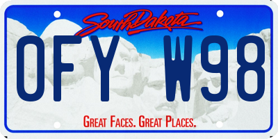 SD license plate 0FYW98