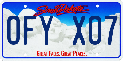 SD license plate 0FYX07