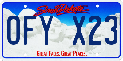 SD license plate 0FYX23