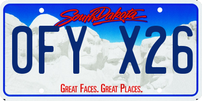 SD license plate 0FYX26