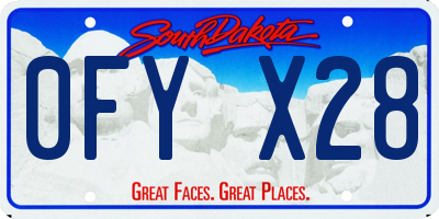 SD license plate 0FYX28
