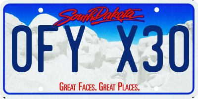 SD license plate 0FYX30