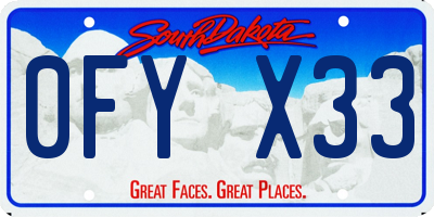 SD license plate 0FYX33