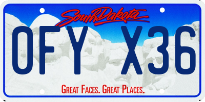 SD license plate 0FYX36
