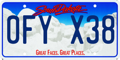 SD license plate 0FYX38