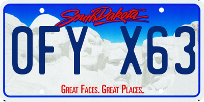 SD license plate 0FYX63