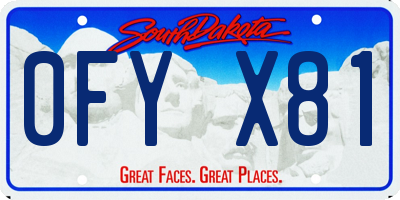 SD license plate 0FYX81