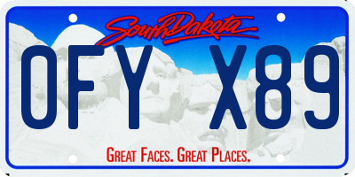 SD license plate 0FYX89