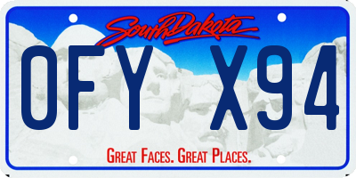 SD license plate 0FYX94