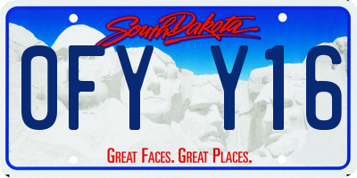 SD license plate 0FYY16