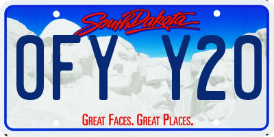 SD license plate 0FYY20