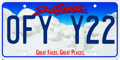 SD license plate 0FYY22