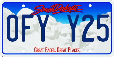 SD license plate 0FYY25