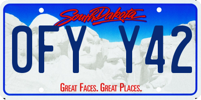 SD license plate 0FYY42