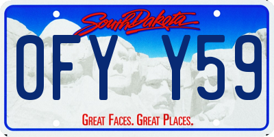 SD license plate 0FYY59