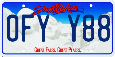 SD license plate 0FYY88