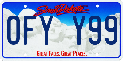SD license plate 0FYY99