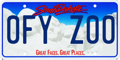 SD license plate 0FYZ00
