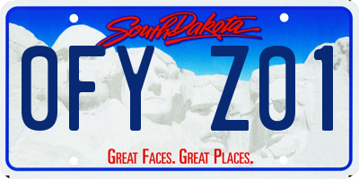 SD license plate 0FYZ01