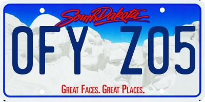 SD license plate 0FYZ05