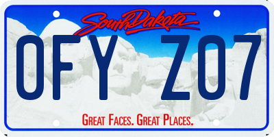 SD license plate 0FYZ07
