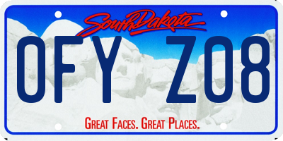 SD license plate 0FYZ08