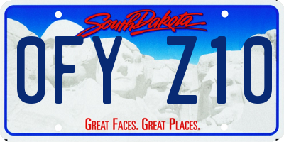 SD license plate 0FYZ10