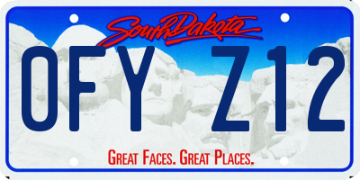 SD license plate 0FYZ12