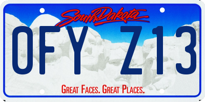 SD license plate 0FYZ13