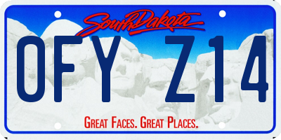 SD license plate 0FYZ14