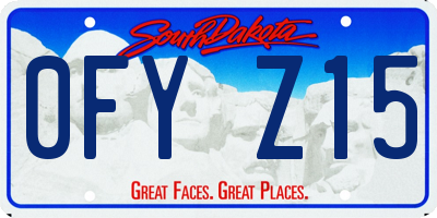 SD license plate 0FYZ15