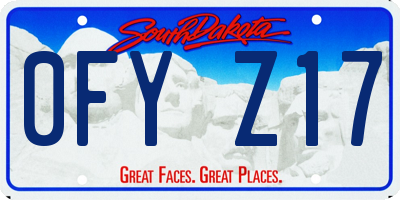 SD license plate 0FYZ17