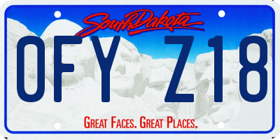 SD license plate 0FYZ18