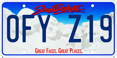 SD license plate 0FYZ19