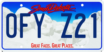 SD license plate 0FYZ21