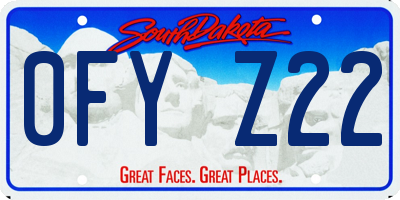 SD license plate 0FYZ22