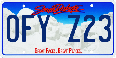 SD license plate 0FYZ23