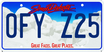 SD license plate 0FYZ25