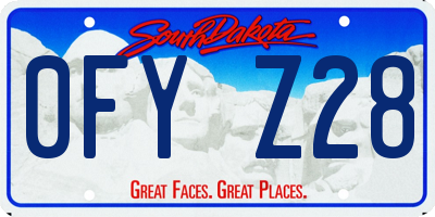 SD license plate 0FYZ28