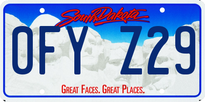 SD license plate 0FYZ29