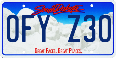 SD license plate 0FYZ30
